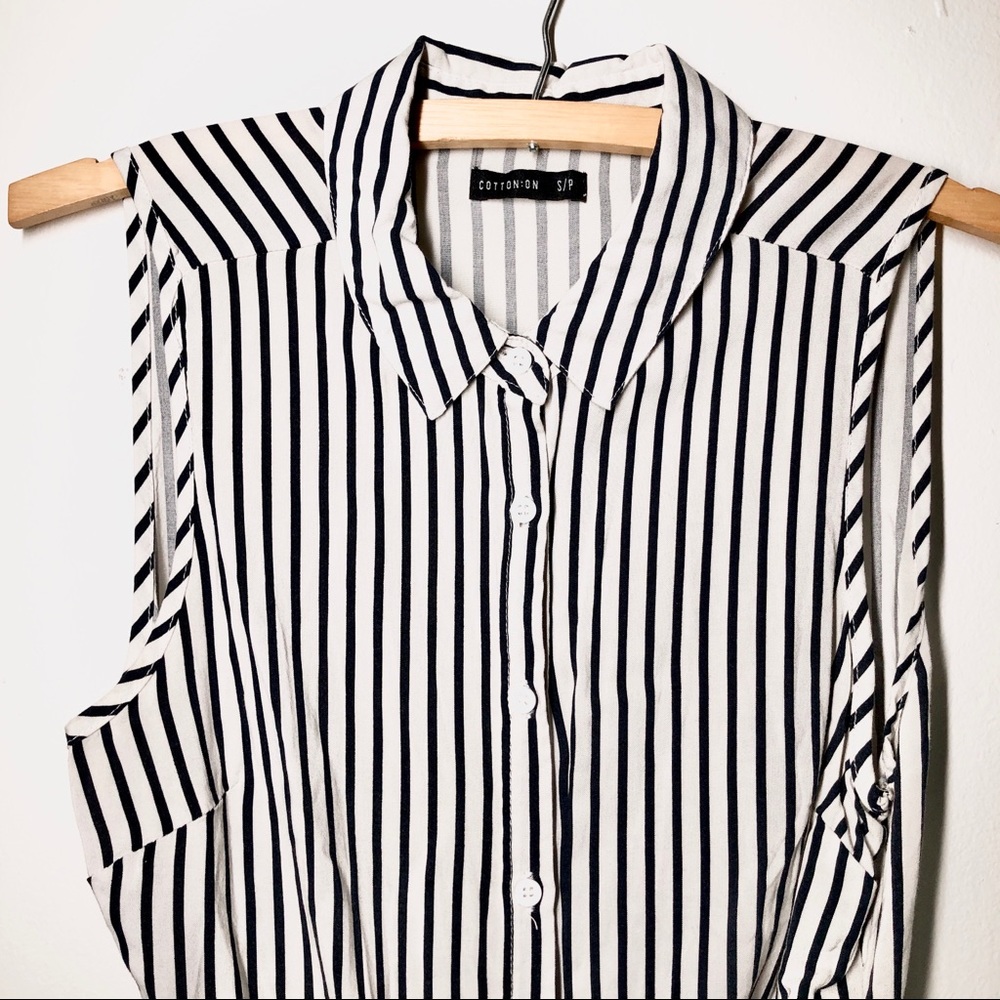 Striped Sailor Front-Tie Tank